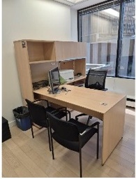 [#E6-11] L-Shaped Desk - 2 W/ P-Tops And 2 W/ Tower Storage Units
