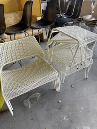 [#B8-31] Metal Outdoor Chair &amp; Ottoman