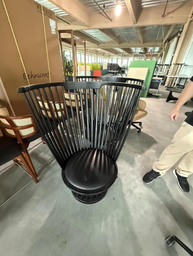 [#B12-68] Dark Wood Tapered Chair