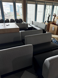 [#B3-74] Grey/Black Sofa