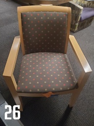 [#B8-26] Wood Maple/Square Designs Side Chairs