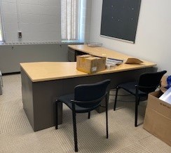 [#E6-97] L-Shape Double Ped Desk (Bbf &amp; Ff) 