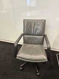 [#B13] Grey Leather Chair