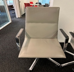 [#B5] Beige Leather Conference Chair