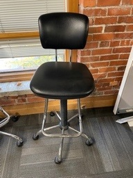 [#B1-34] Stool, black, leather