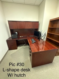 [#E6-30] L-shape Desk w/ hutch