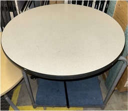 [#C4-9] Work Table Round - Gray Top