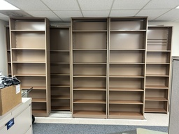 [#D12-27] 7 Piece Mobile File Unit 9' x 3' Brown w 2 Floor Track Pieces