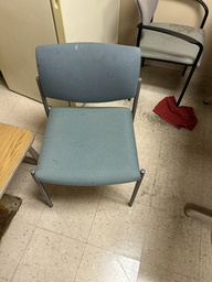 [#B8-34] Blue Side Chairs - No arms/ gray frame