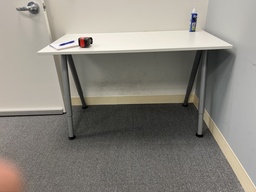 [#C10-9] Work table - White top / silver base