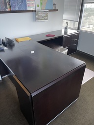 [#E6-1257] L Shape Wood Desk