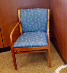 [#B9-3] Blue Patterned Guest Chair