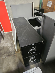 [#D7-11] 2 Drawer black file