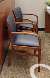 [#B9-4] Leather Guest Chairs with Arms