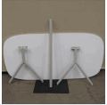 [#C8-37] 28-1/2X72-1/2X36 TABLE, LAMINATE TOP W/ 2 METAL LEGS &amp; STRETCHER BAR