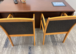 [#B9-7] Wood Guest Chairs (dark)