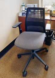[#B13-3] Black &amp; grey with arms task chairs