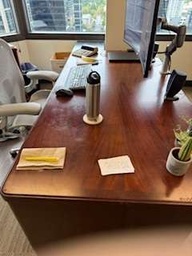 [#E2-51] Dark wood desk – 30" d x 72" w