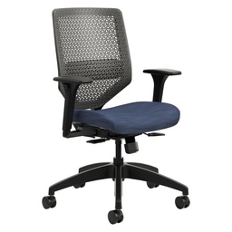 [#B13-15] SOLVE MESH BACK TASK CHAIR, BLK/MED. BLUE FAB./ GRAY MESH