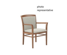 [#B8-25] GUEST CHAIR, SQUARE  LOOP ARMS, MAHOG./BROWN LEATHER