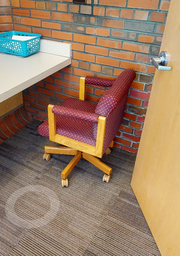 [#B13-7] Dotted Red Wood Task Chairs