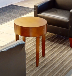 [#C11-11] Round small wood table