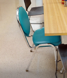 [#B8-8] Side chair no arms, teal