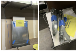 [#D19-41] Mirror and white shelves w brackets