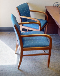 [#B9-1] Blue patterned guest chair