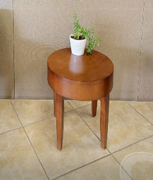 [#C11-6] Round wood side table