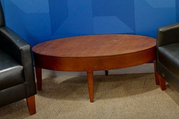 [#C3-10] Oval wood coffee table