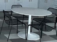 [#C2-23] DINING TABLE - WHITE, ROUND, 39” DIA