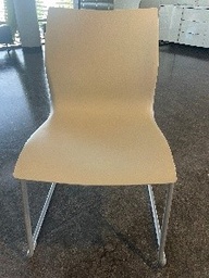 [#B4-22] White Cafeteria Chair