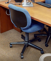 [#B12-4] Blue task chair no arms