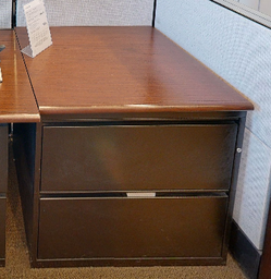 [#D6-15] Wood top 2D filing cabinets, blk