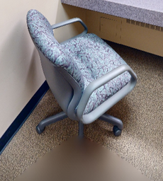 [#B13-4] Red &amp; blue swirl task chair with arms