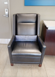 [#B12-4] Black tall-back lounge chair