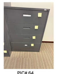[#D10-64] 4-DRAWER LATERAL FILE CABINET (METAL) DARK GREY