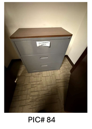 [#D8-84] 3 DRAWER LATERAL FILE CABINET W/ WOOD TOP