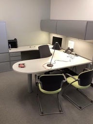 [#E8-120] U-Shaped Desk with Overhead