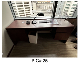 [#E4-25] WOOD DESKS W/ DOUBLE DRAWERS