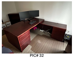 [#E6-32] WOOD DESK W/ RH RETURN