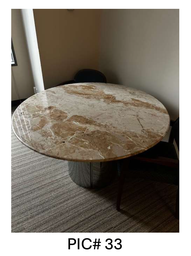 [#C4-33] ROUND TABLE W /STONE TOP