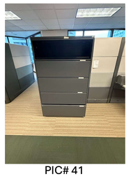 [#D12-41] 5-DRAWER LATERAL FILE CABINET (METAL) DARK GREY