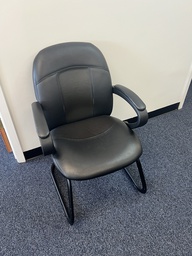 [#B9-14] Black Leather Guest Chairs