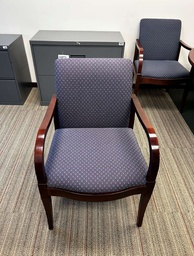 [#B9-73] GUEST CHAIRS - FULL BACK, BLUE WITH PATTERN, GUNLOCKE/ #9371