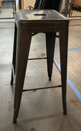 [#B1-54] Grey metal barstool
