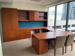 [#E9-8] U Shaped Desk w/ Overhead Left 