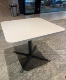 [#C2-1] White Square Table with Round Edge