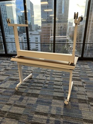 [#C12-81] White Tables with Wheels
